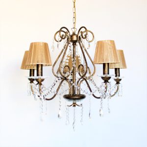 Φωτιστικό κρεμαστό με καπέλα και κρύσταλλα