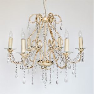 Φωτιστικό κρεμαστό εξάφωτο με κρύσταλλα