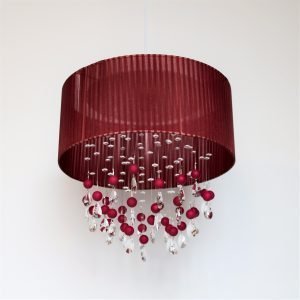 Φωτιστικό κρεμαστό μονόφωτο με υφασμάτινο καπέλο