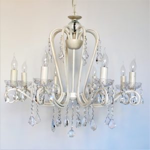 Φωτιστικό κρεμαστό οχτάφωτο με κρύσταλλα