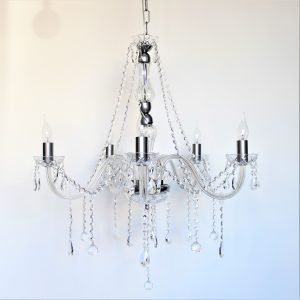 Φωτιστικό κρεμαστό πεντάφωτο με κρύσταλλα