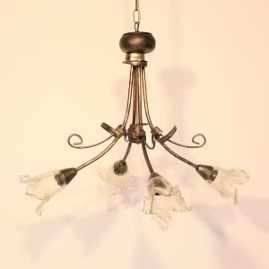 Τετράφωτο φωτιστικό οροφής σε χρυσό αντικέ