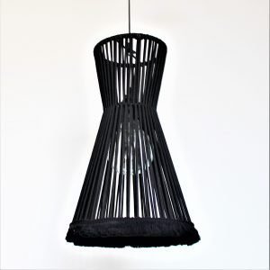 Μονόφωτο φωτιστικό οροφής από σχοινί σε μαύρη απόχρωση